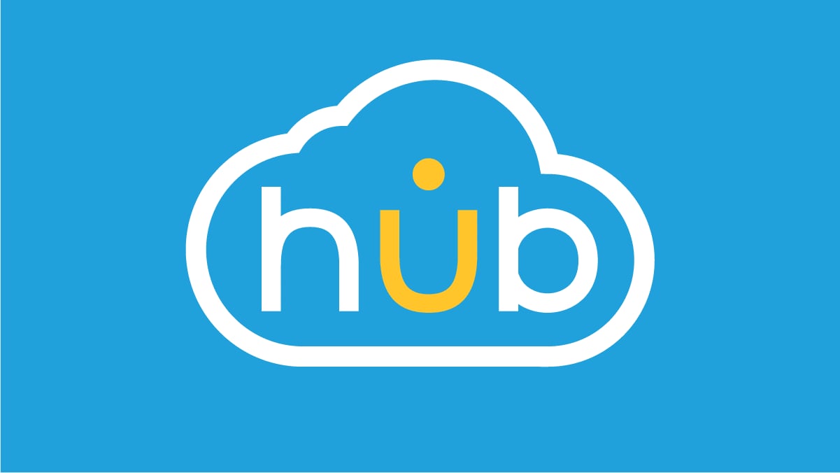 Uniguest HUB logo med sky som symbol på cloudbaseret indholdsstyring