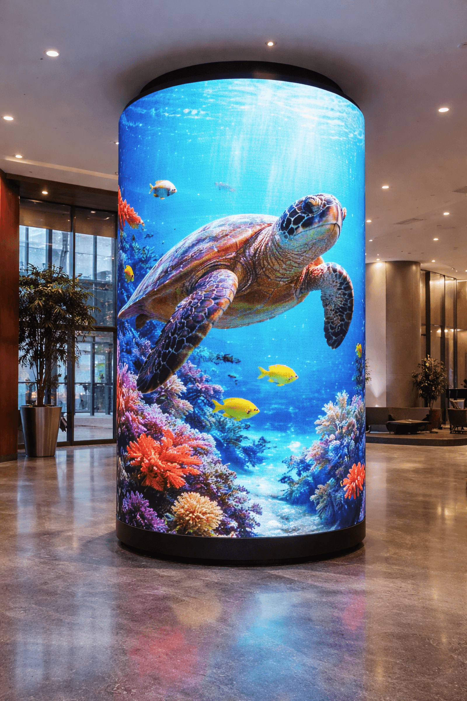 Cylindrisk LED designskærm