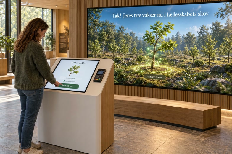 Donationspult med digital skov